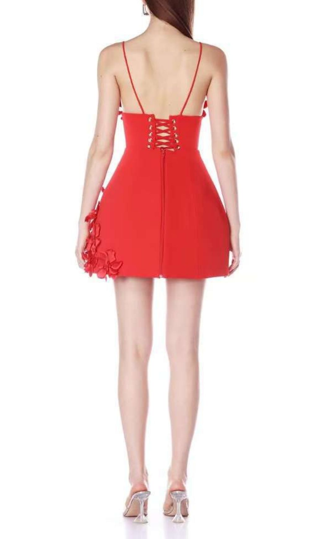 Keyla Red Floral Mini Bandage Dress | Strappy & Sculpting