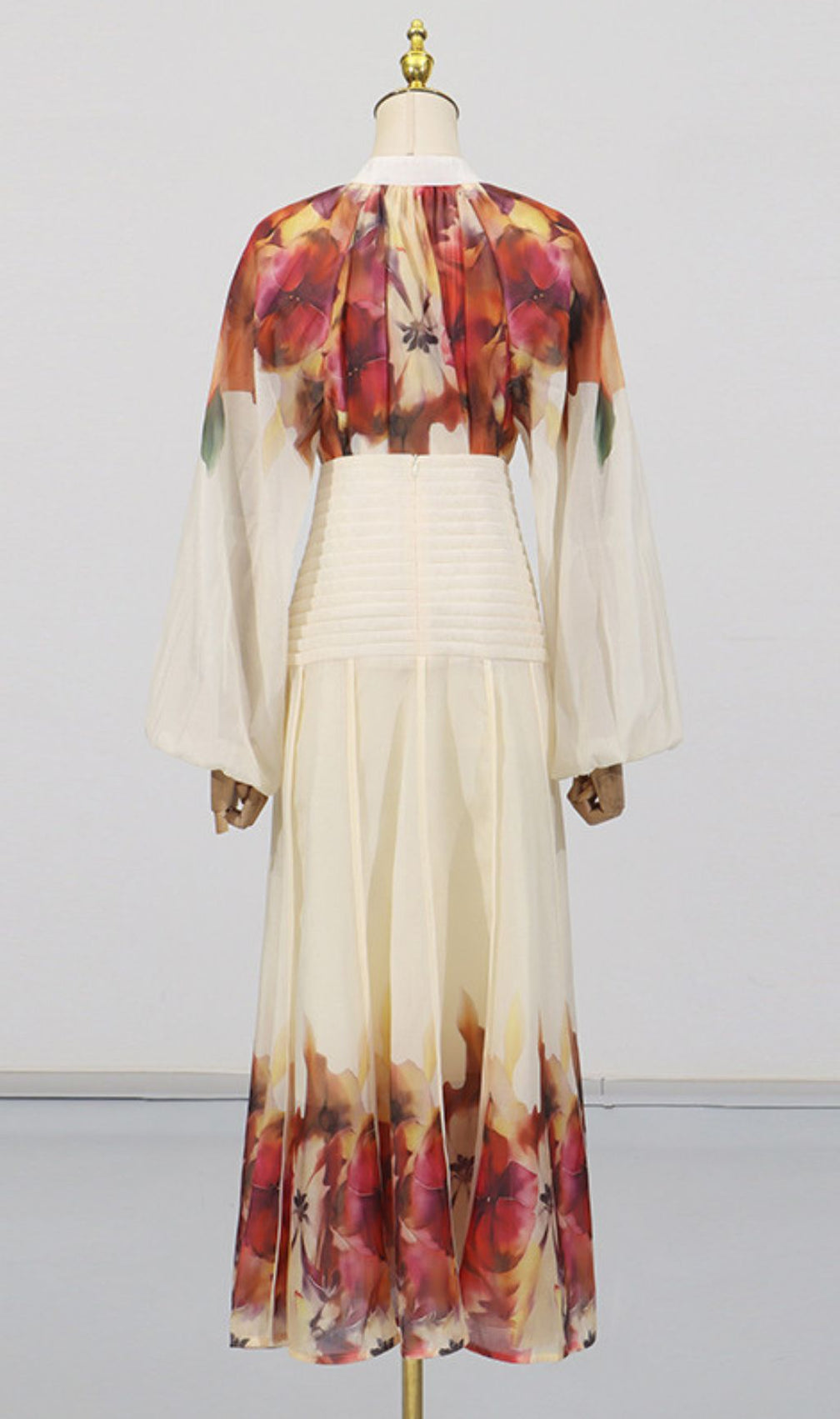 Gerda Flower Printed Long Sleeve Shirt & Skirt Set