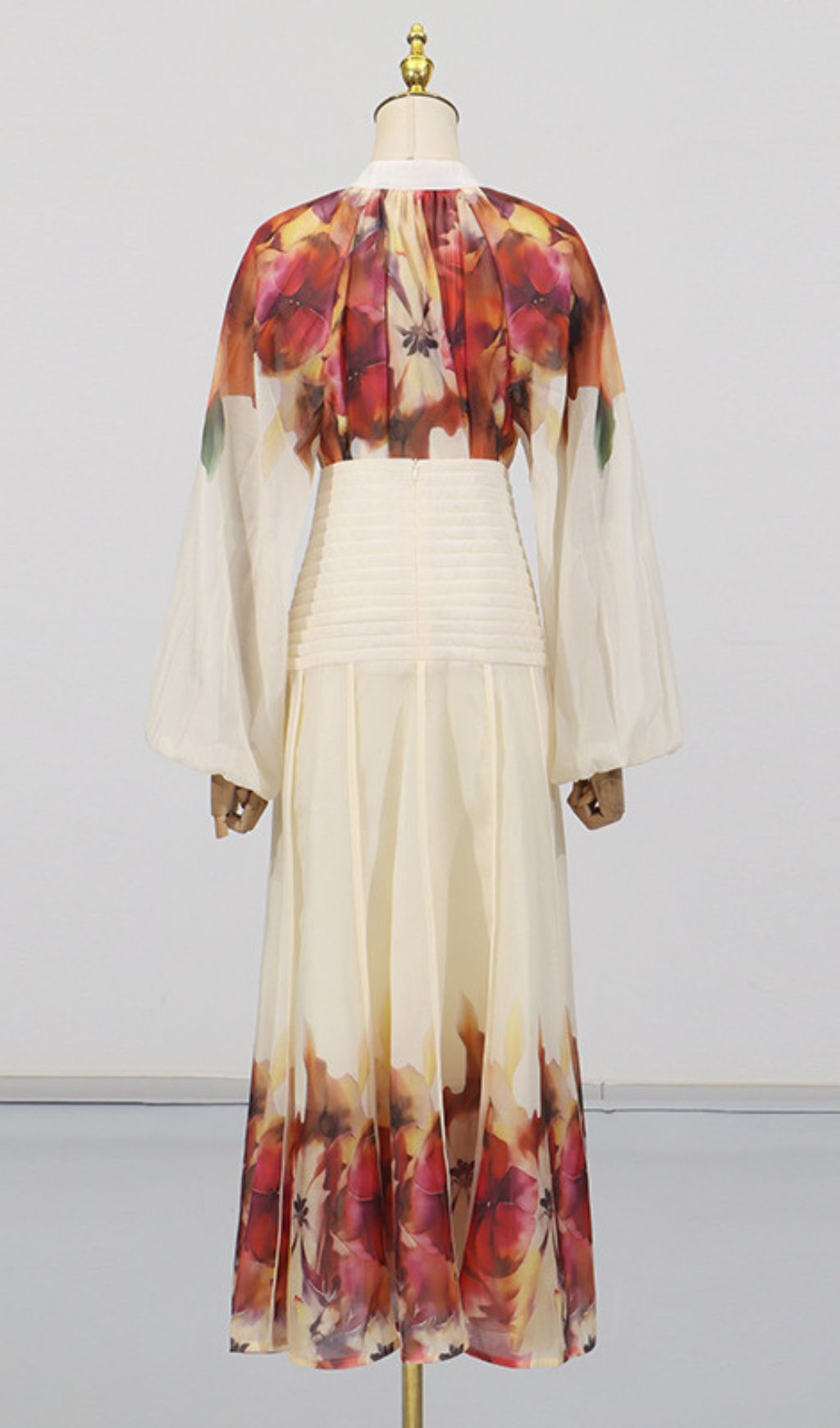 Gerda Flower Printed Long Sleeve Shirt & Skirt Set