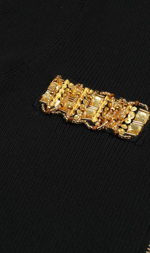 Enrico Crystal Embellished Knit Top