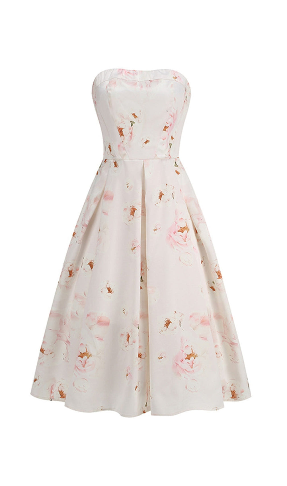 Bona Strapless Floral Corset A Line Midi Dress