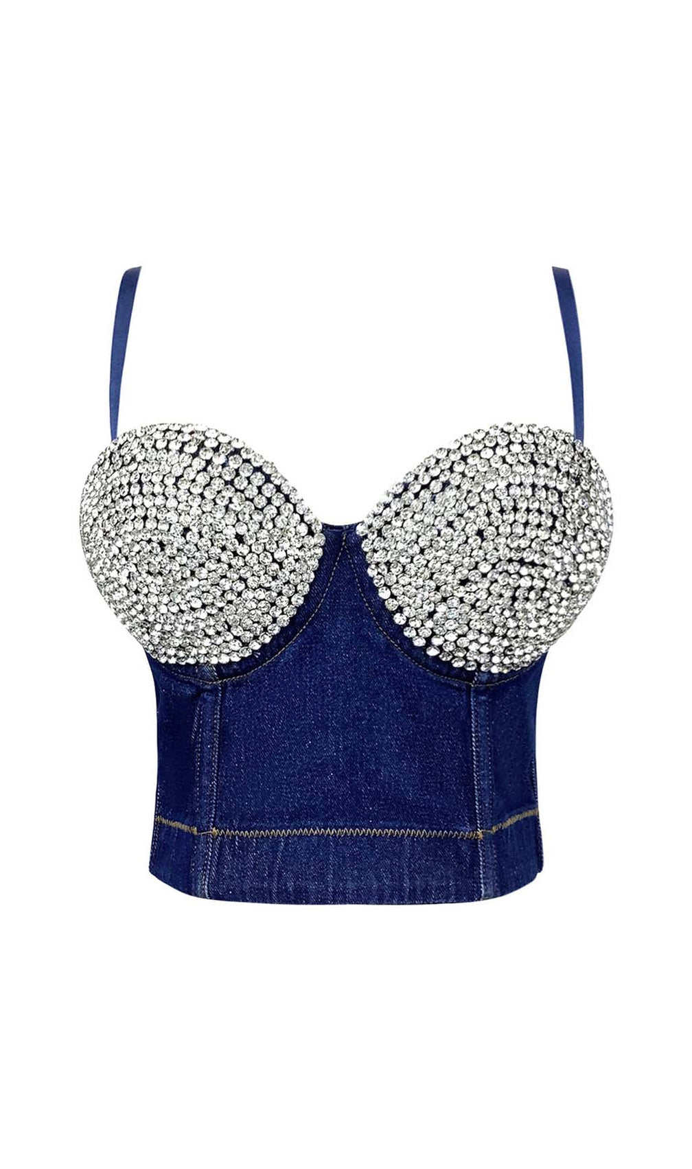 Bustier Denim Top In Blue