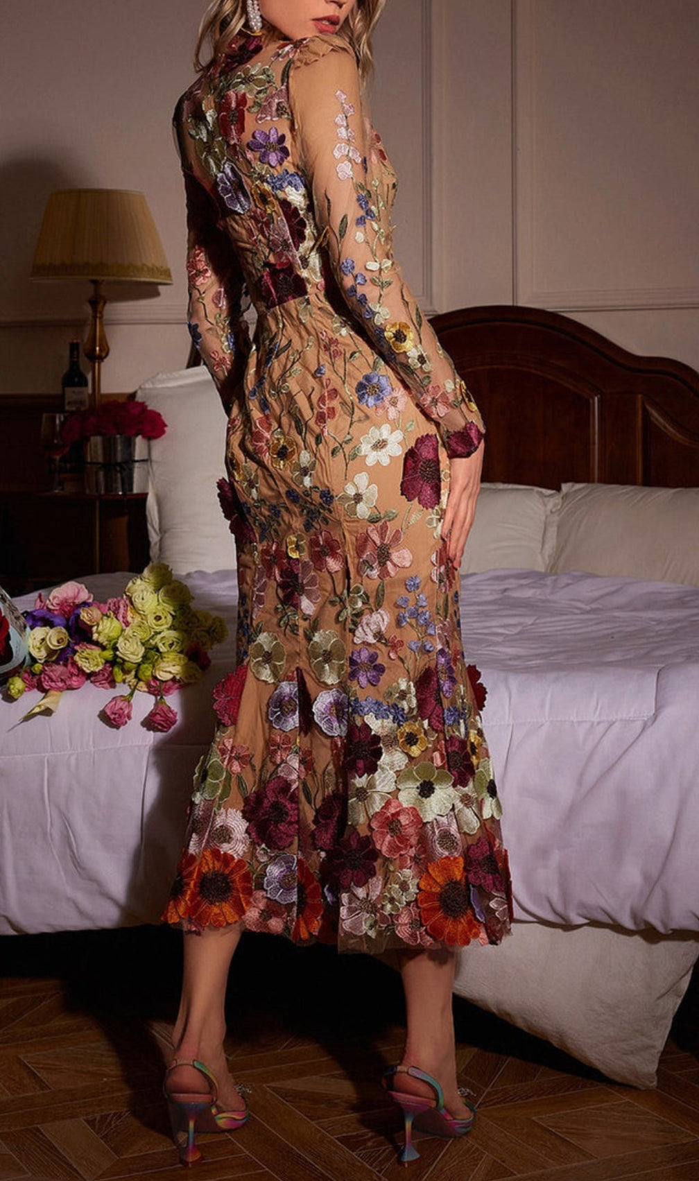 Altair Flower Mermaid Midi Dress