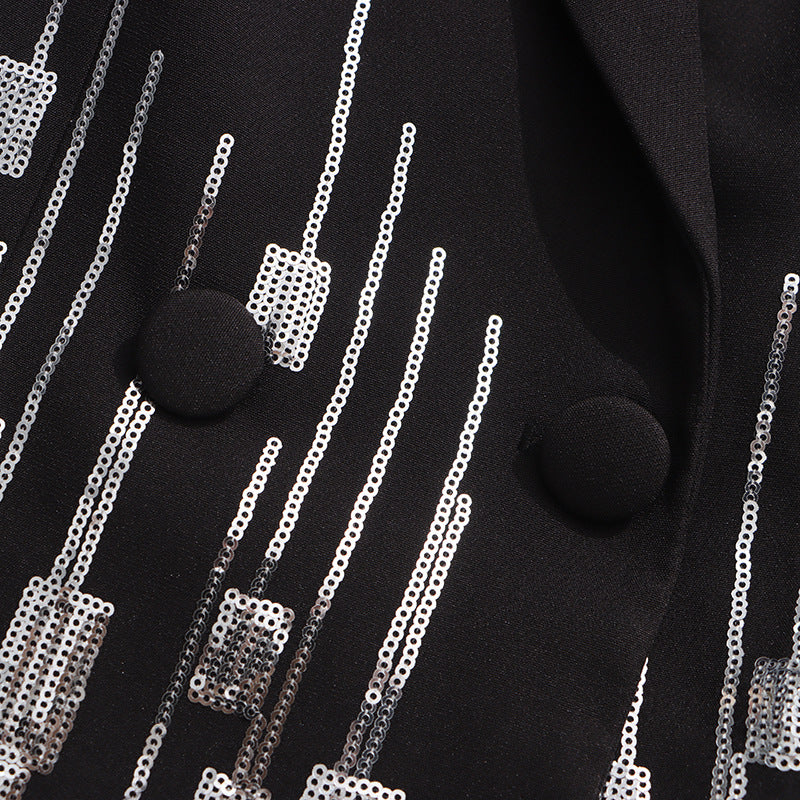 Idalis Glam Sequin Blazer & Pants Set - Women's Statement Suit