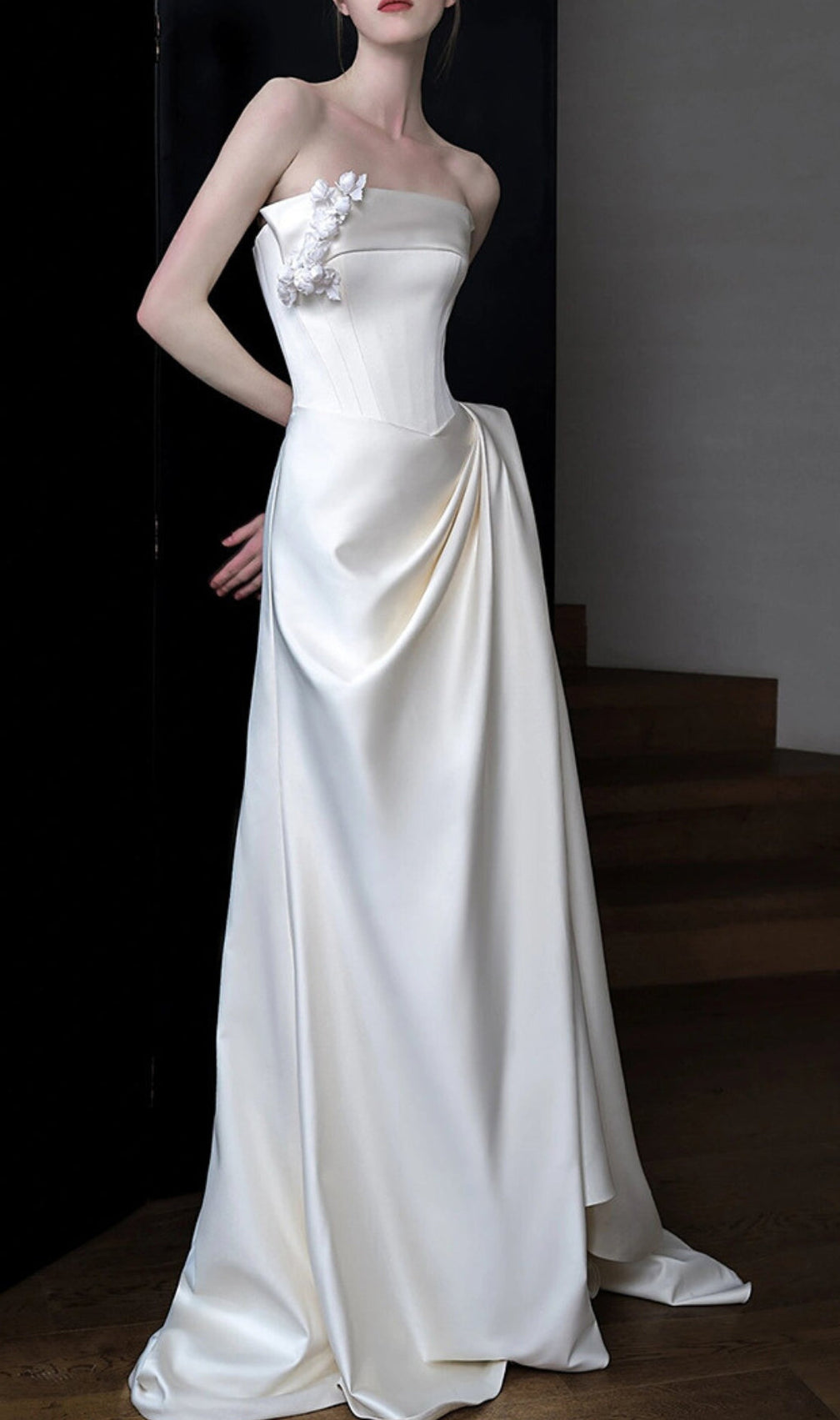 Avia White Satin Corset Wedding Dress