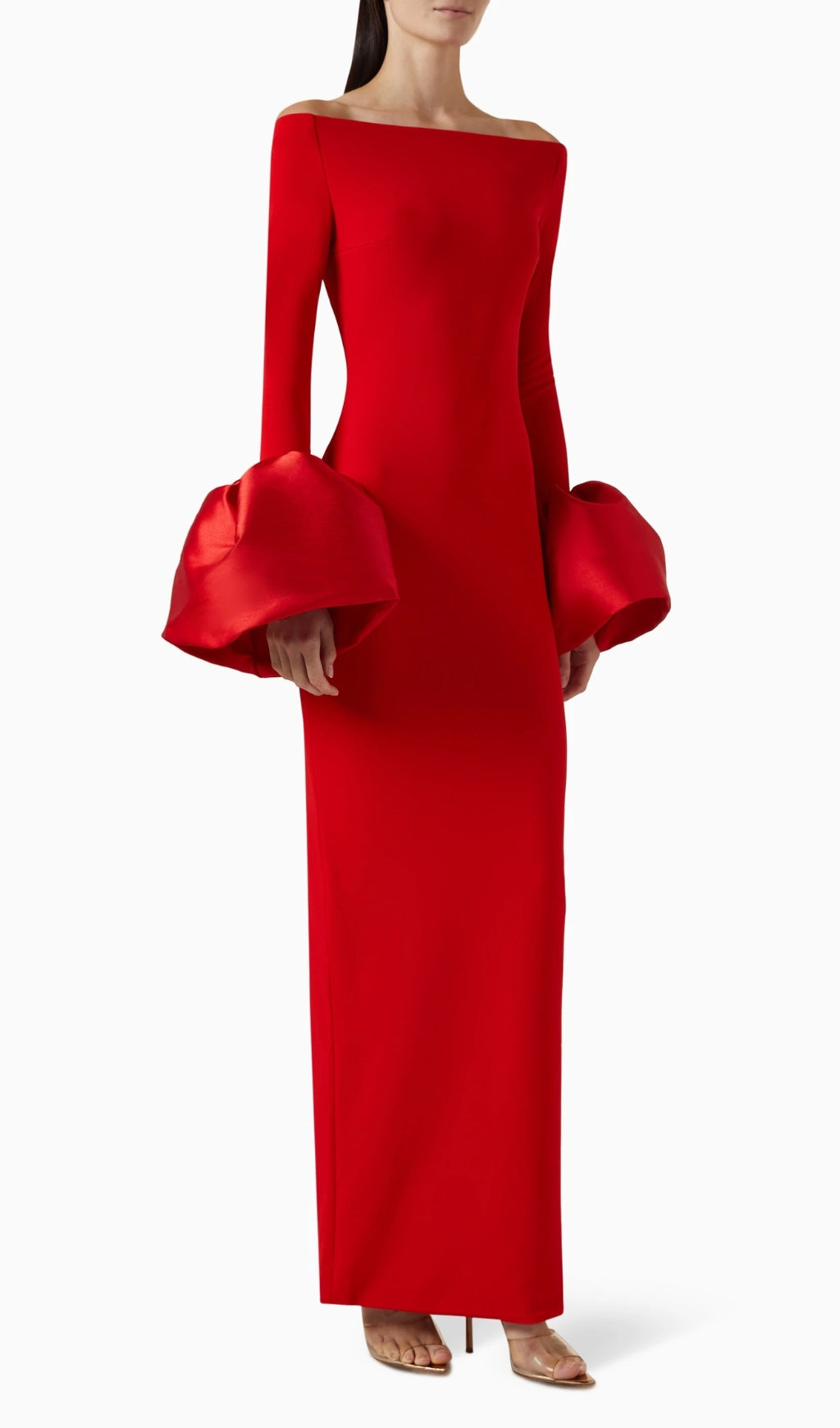 Chelsi Red Long Sleeve Maxi Dress