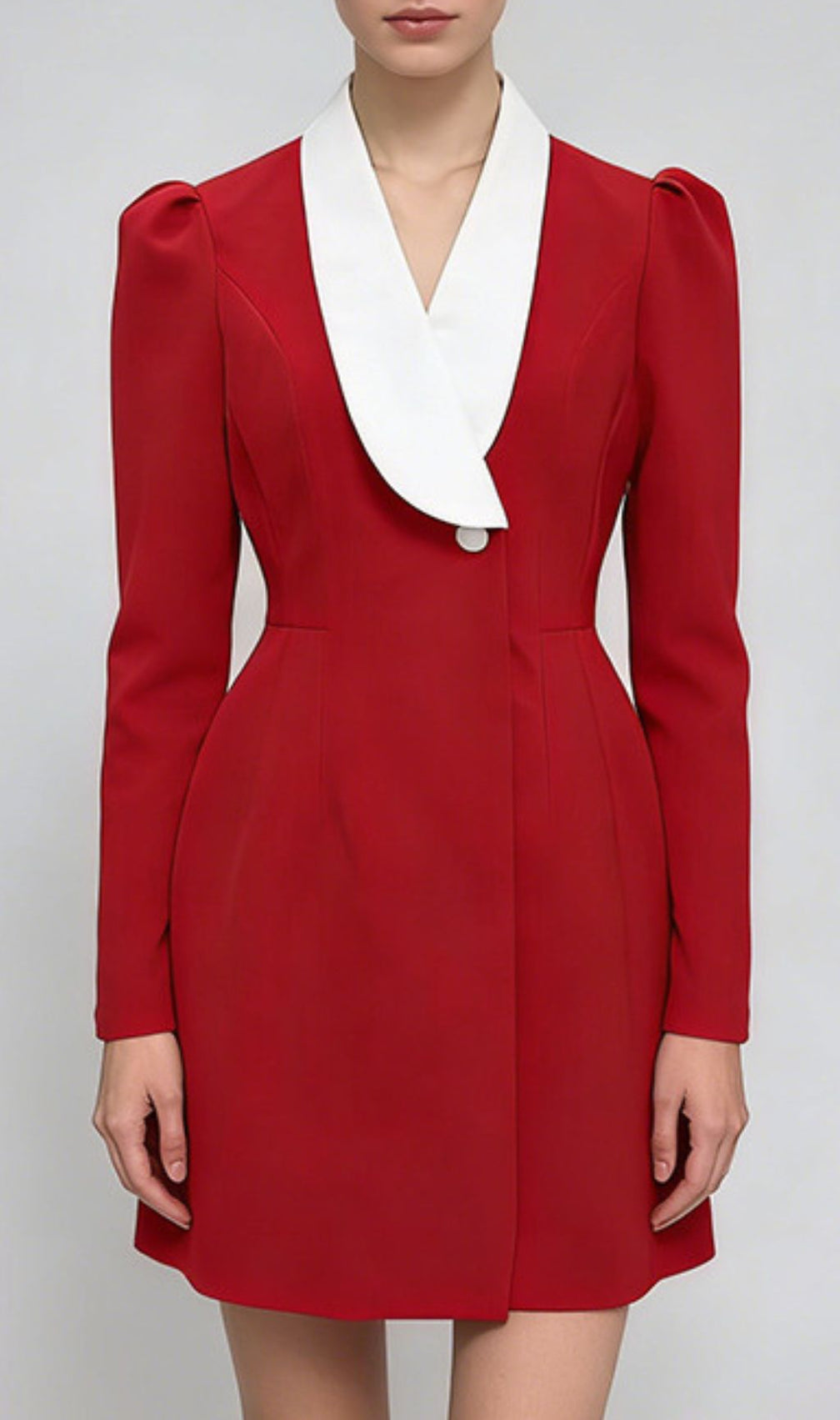 Jamala Chic Power Blazer Dress with Contrast Lapels
