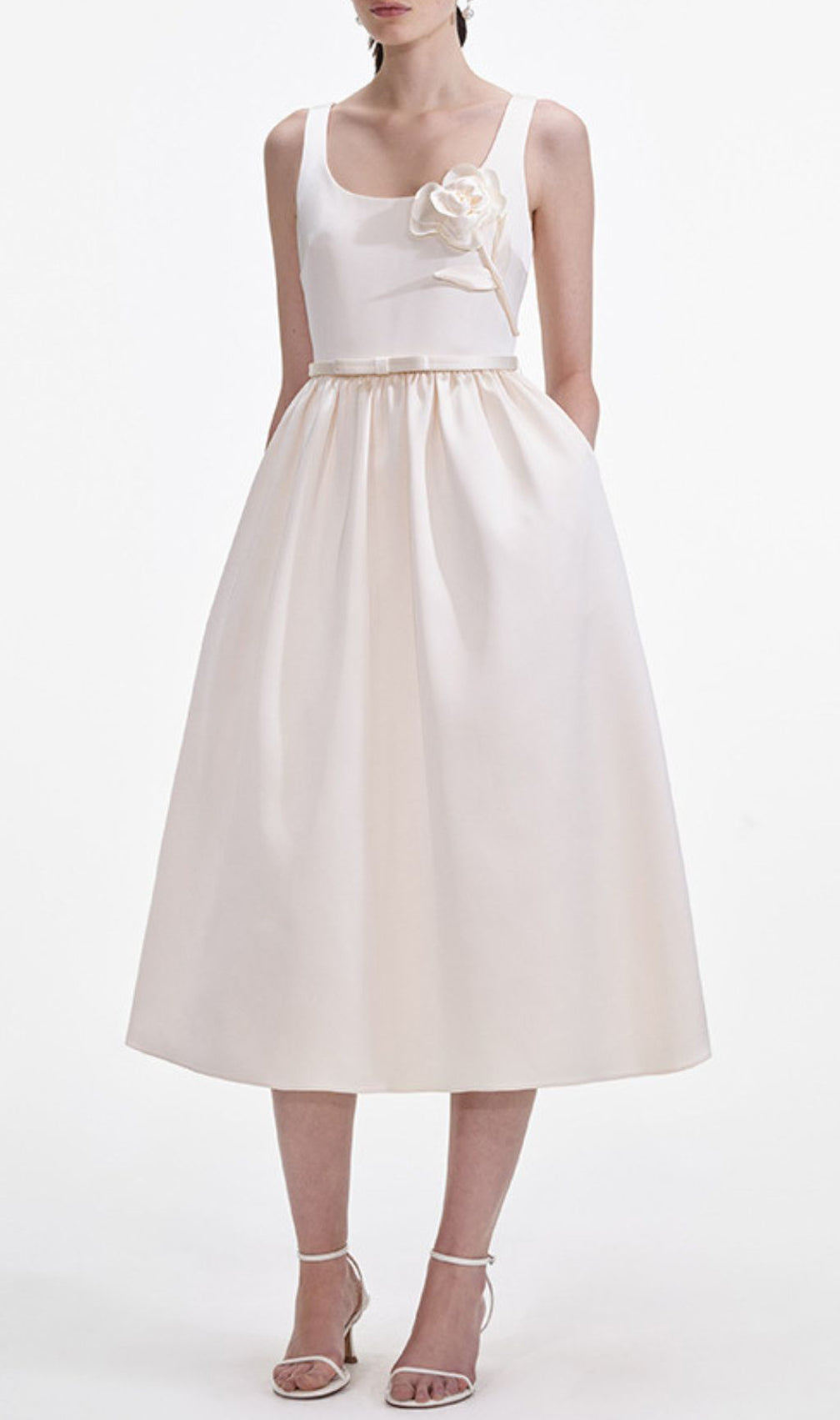 Hetty Strappy Flower Embellished Midi Dress