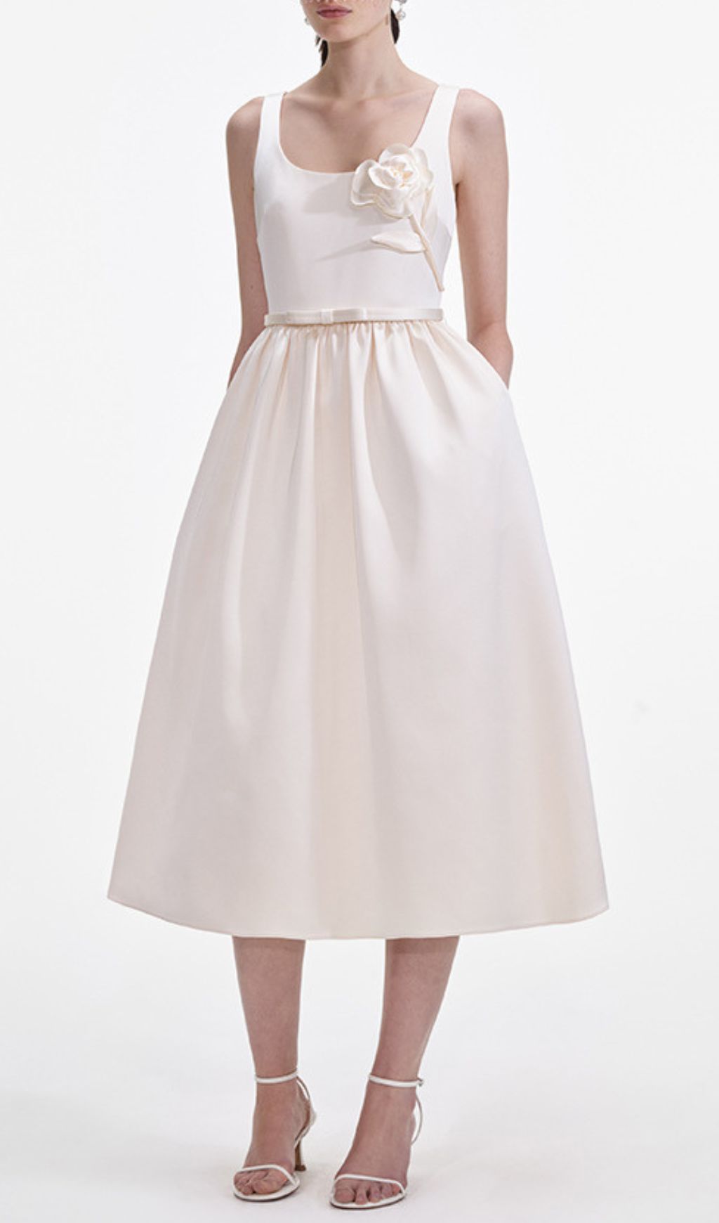 Hetty Strappy Flower Embellished Midi Dress