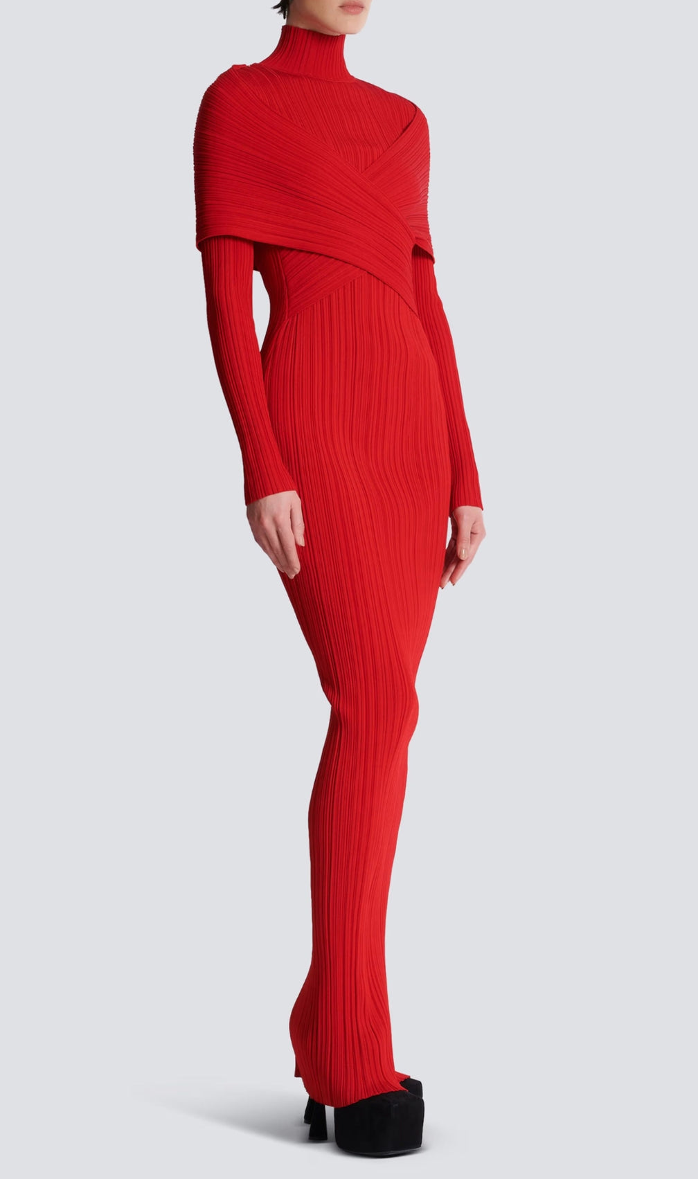 Carwen Red Long Sleeve Maxi Dress