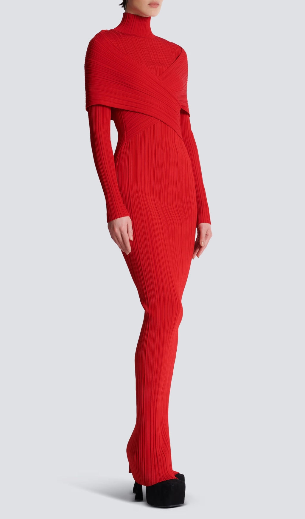 Carwen Red Long Sleeve Maxi Dress