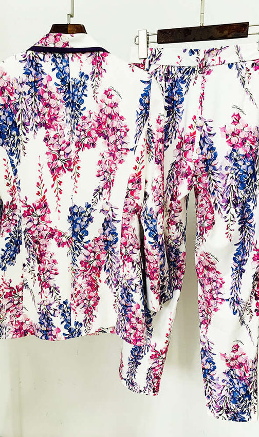 Anastazja Purple Floral Blazer Set