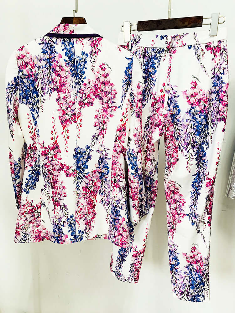 Anastazja Purple Floral Blazer Set