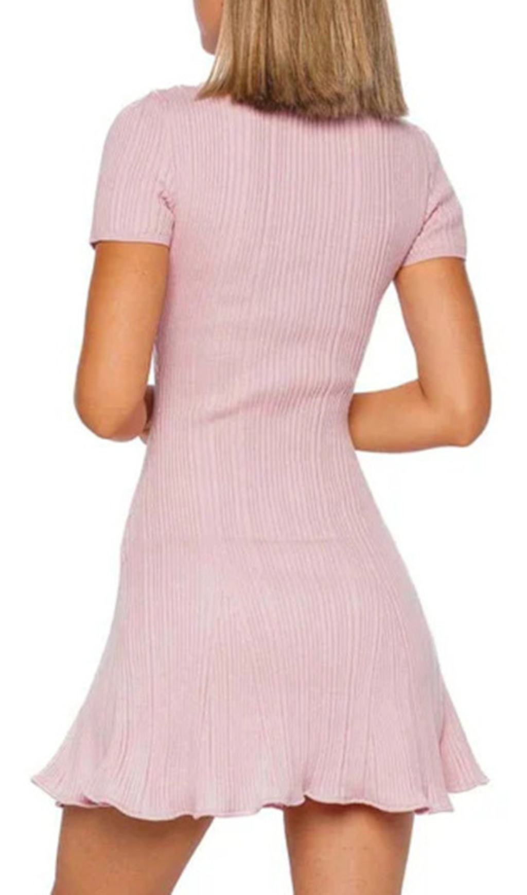 Gracjan Pink Knit Mini Dress