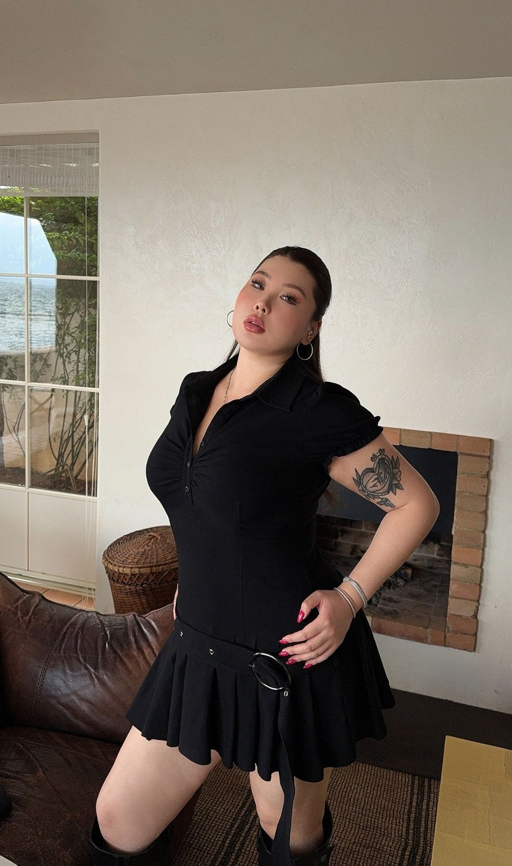 Lainie Black Plus Size Mini Dress
