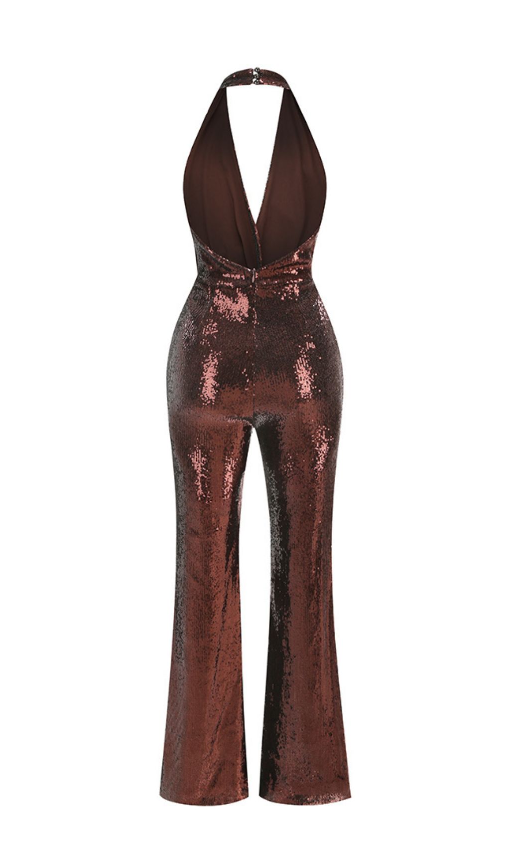 Ikram Glamorous Sequin Halter Jumpsuit for Women | Party & Evening Wear