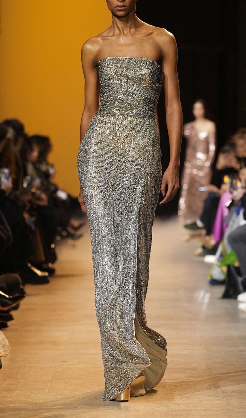 Jaffar Dazzling Strapless Sequin Maxi Dress - Red Carpet Glamour