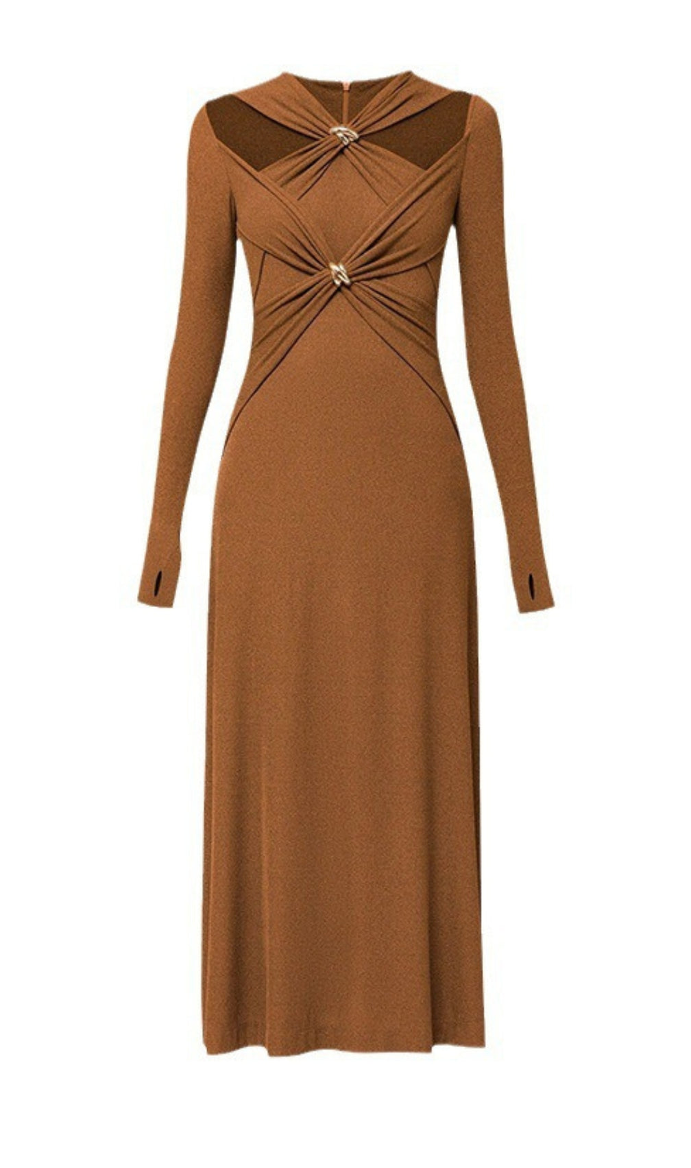 Braydon Cutout Knit Long Sleeve Midi Dress