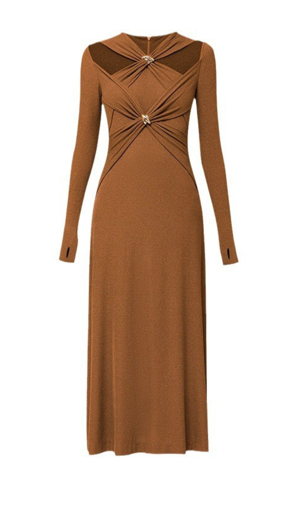 Braydon Cutout Knit Long Sleeve Midi Dress