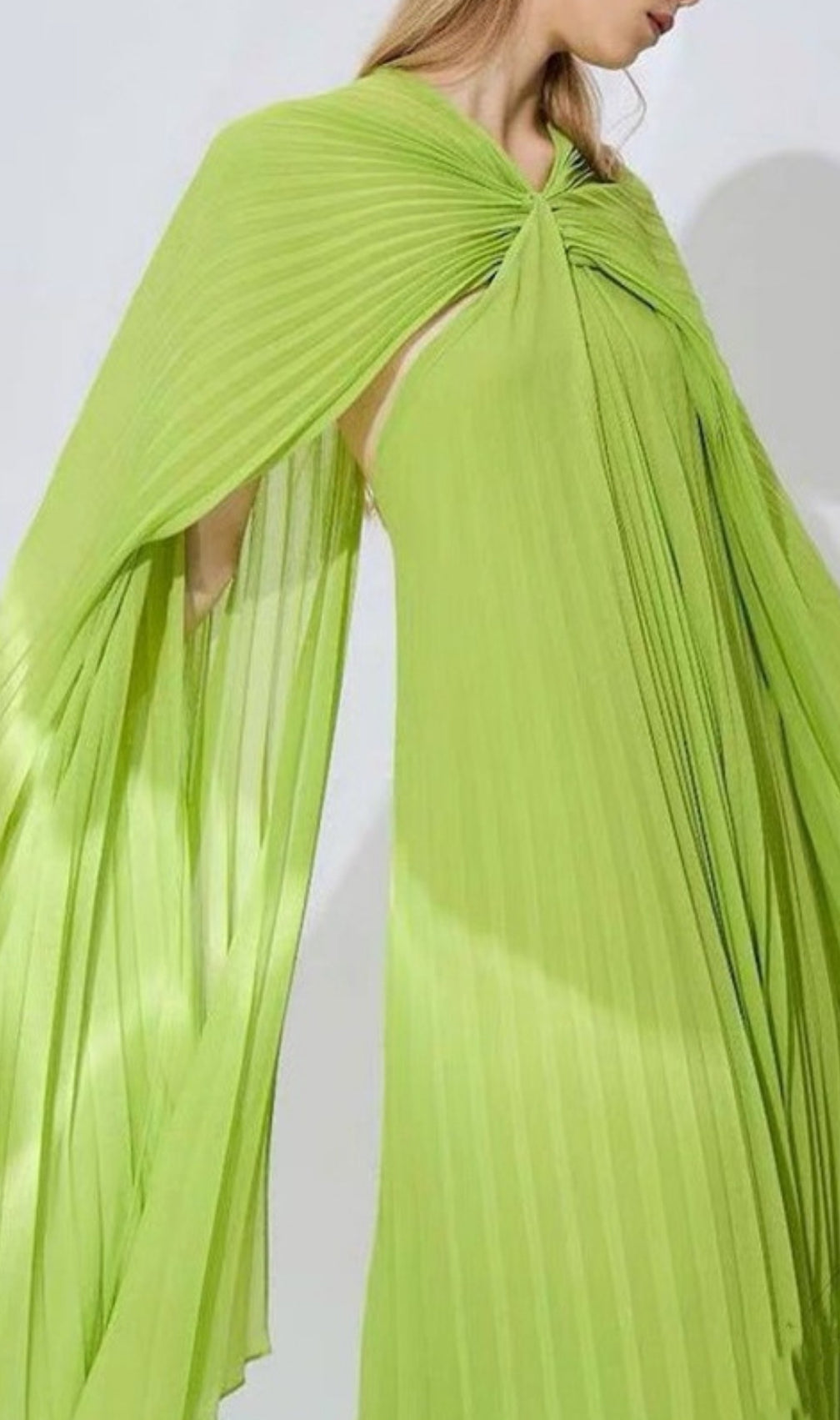 Ellaruth Green Pleated Maxi Dress