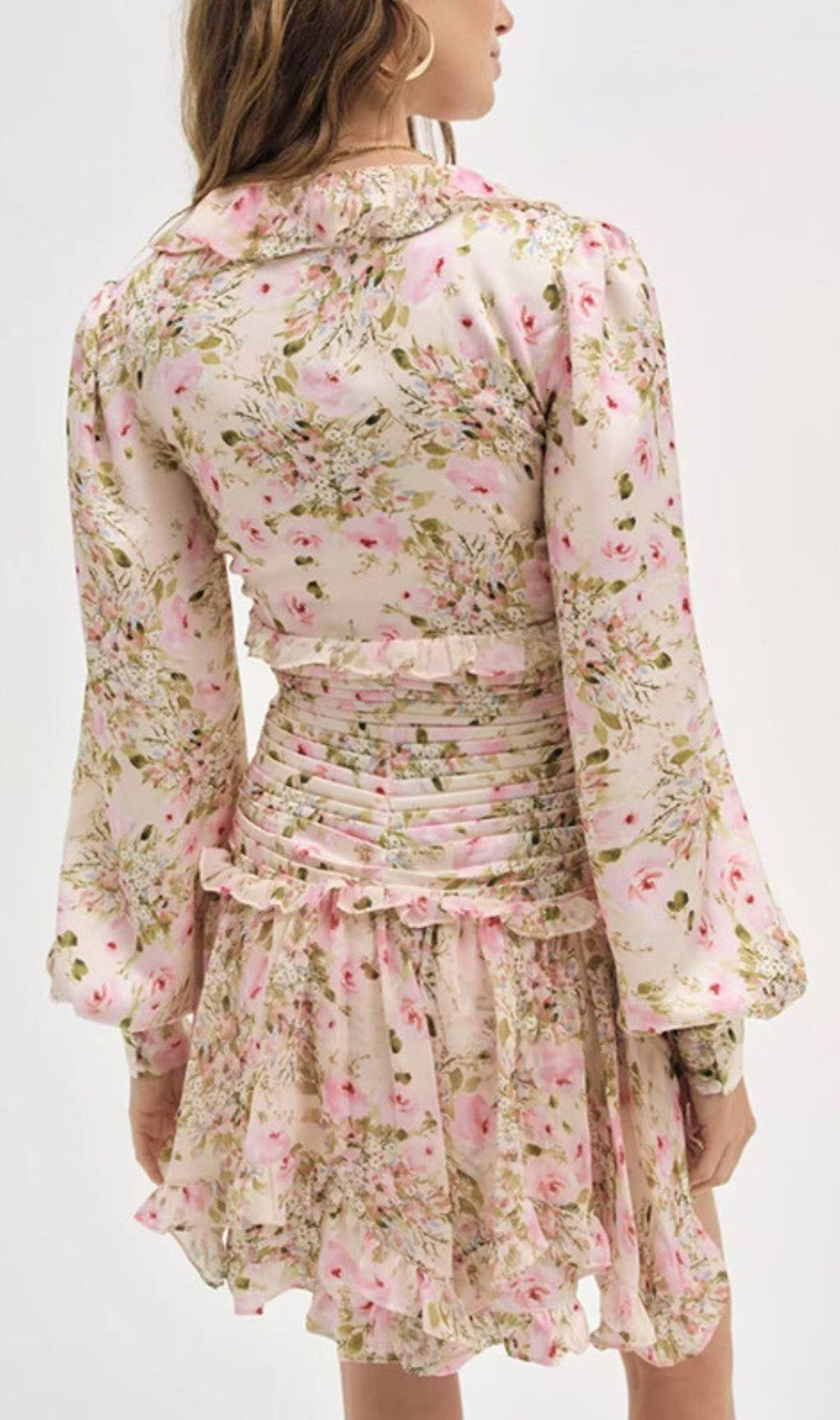 Iolanthe Romantic Ruffle Floral Mini Dress | Long Sleeve & Flirty Style