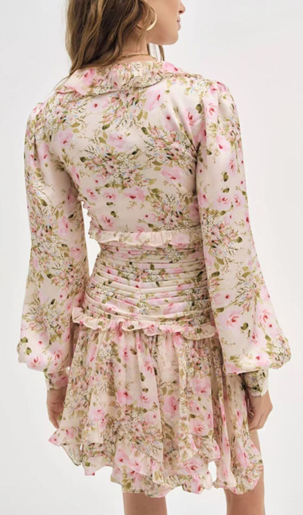 Iolanthe Romantic Ruffle Floral Mini Dress | Long Sleeve & Flirty Style