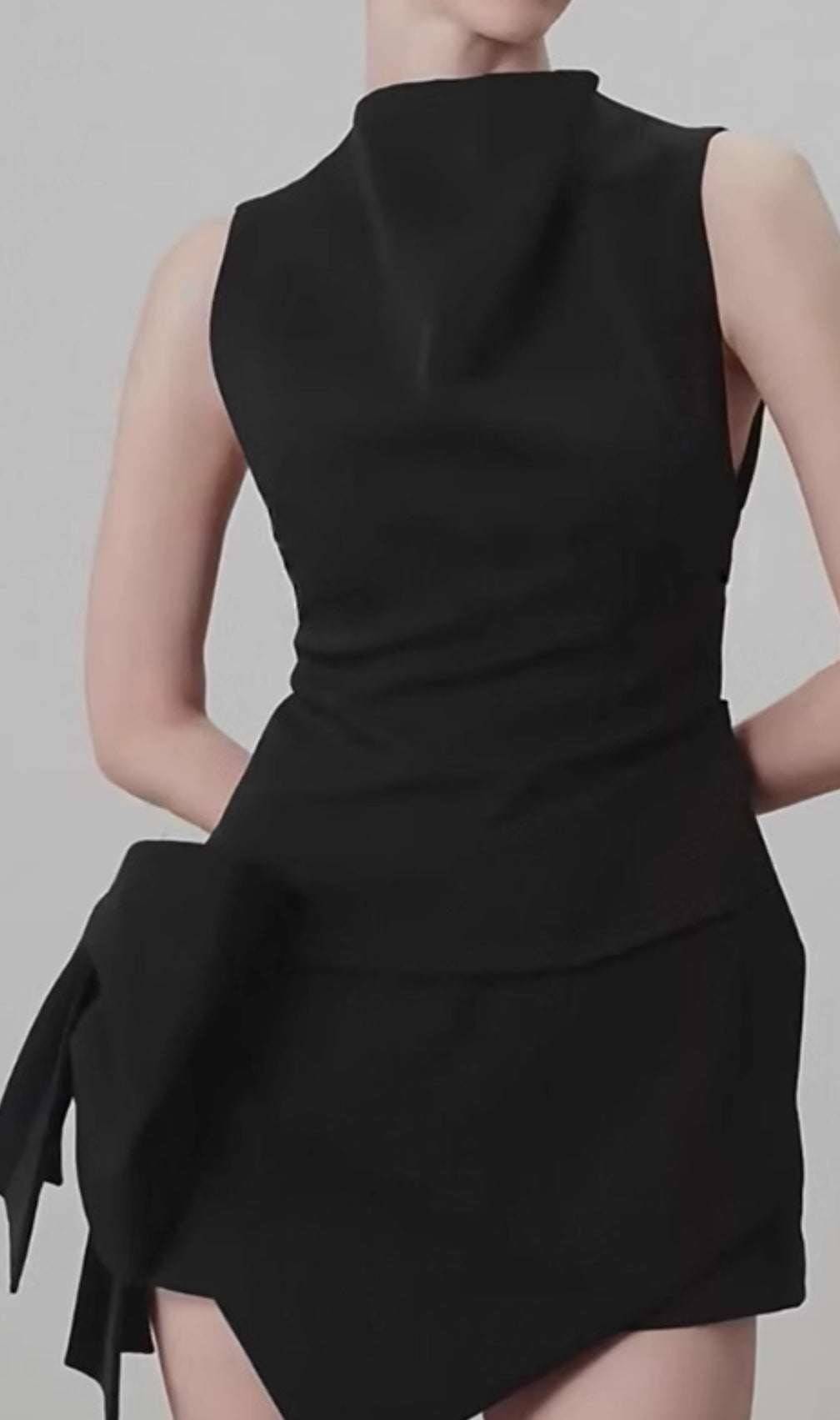 Emiliano Black Bow Mini Dress