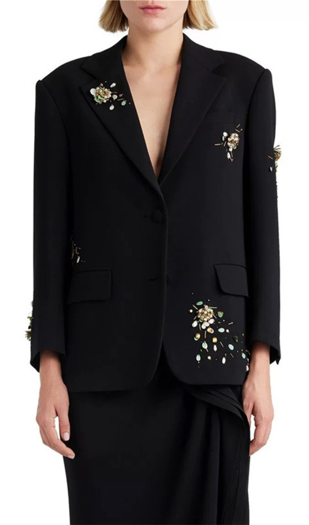 Glenys Black Embellished Blazer