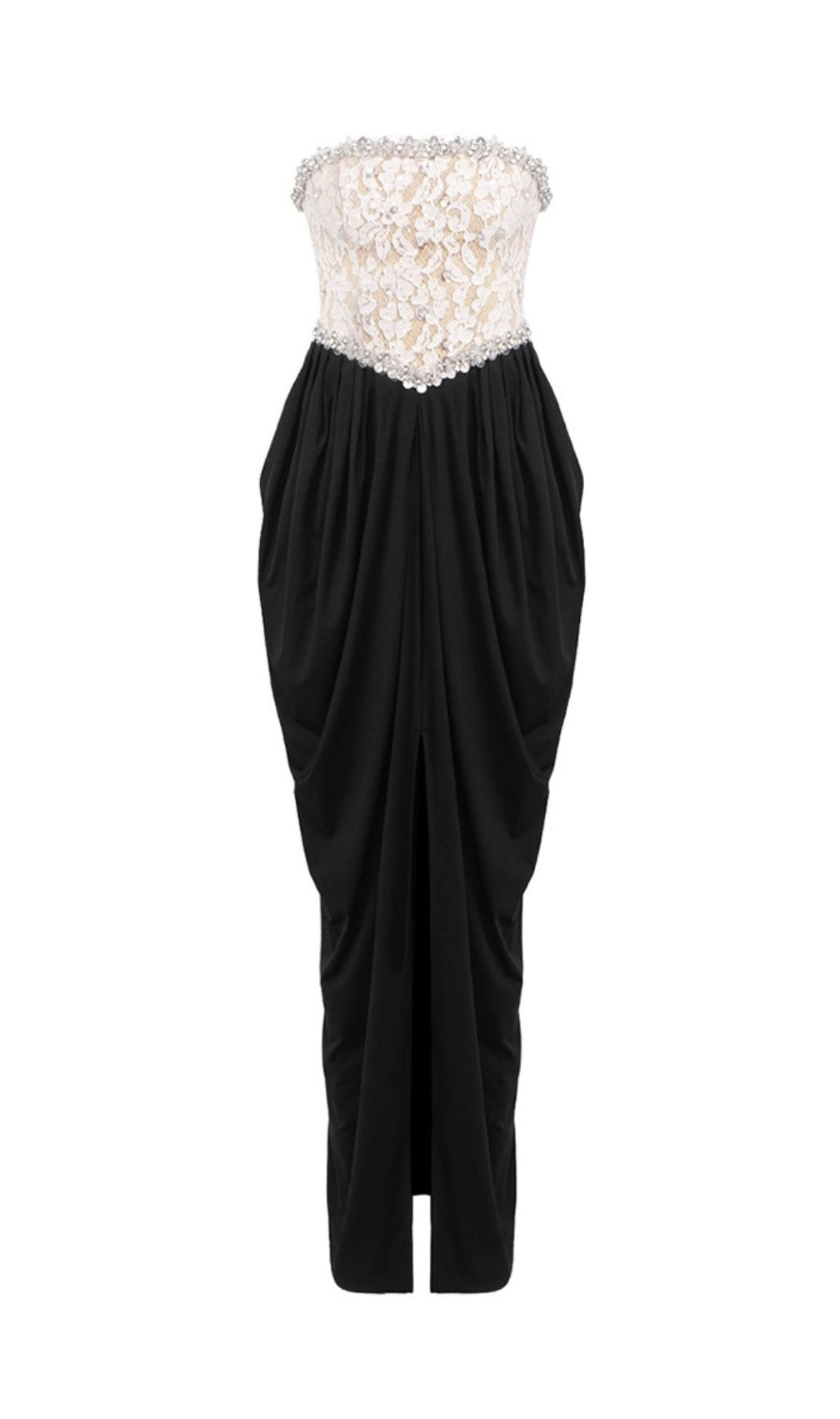 Jordy Strapless Beaded Lace Maxi Dress: Elegant Evening Gown for Special Occasions
