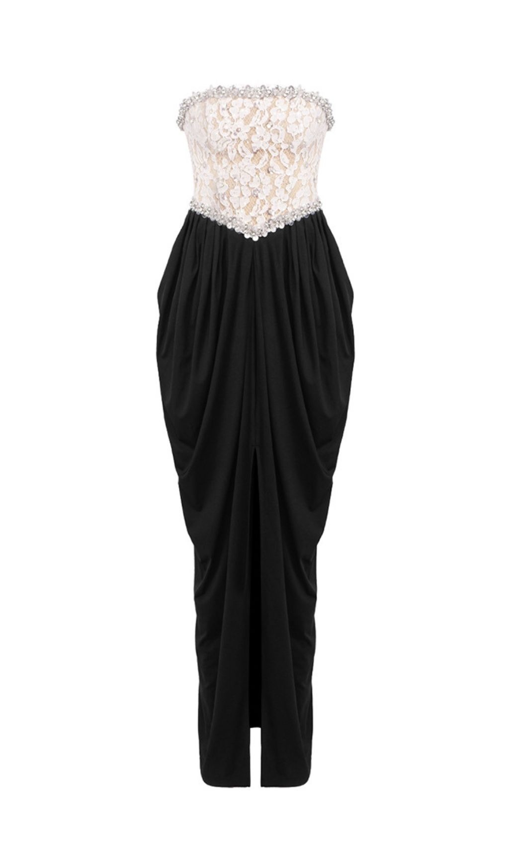 Jordy Strapless Beaded Lace Maxi Dress: Elegant Evening Gown for Special Occasions