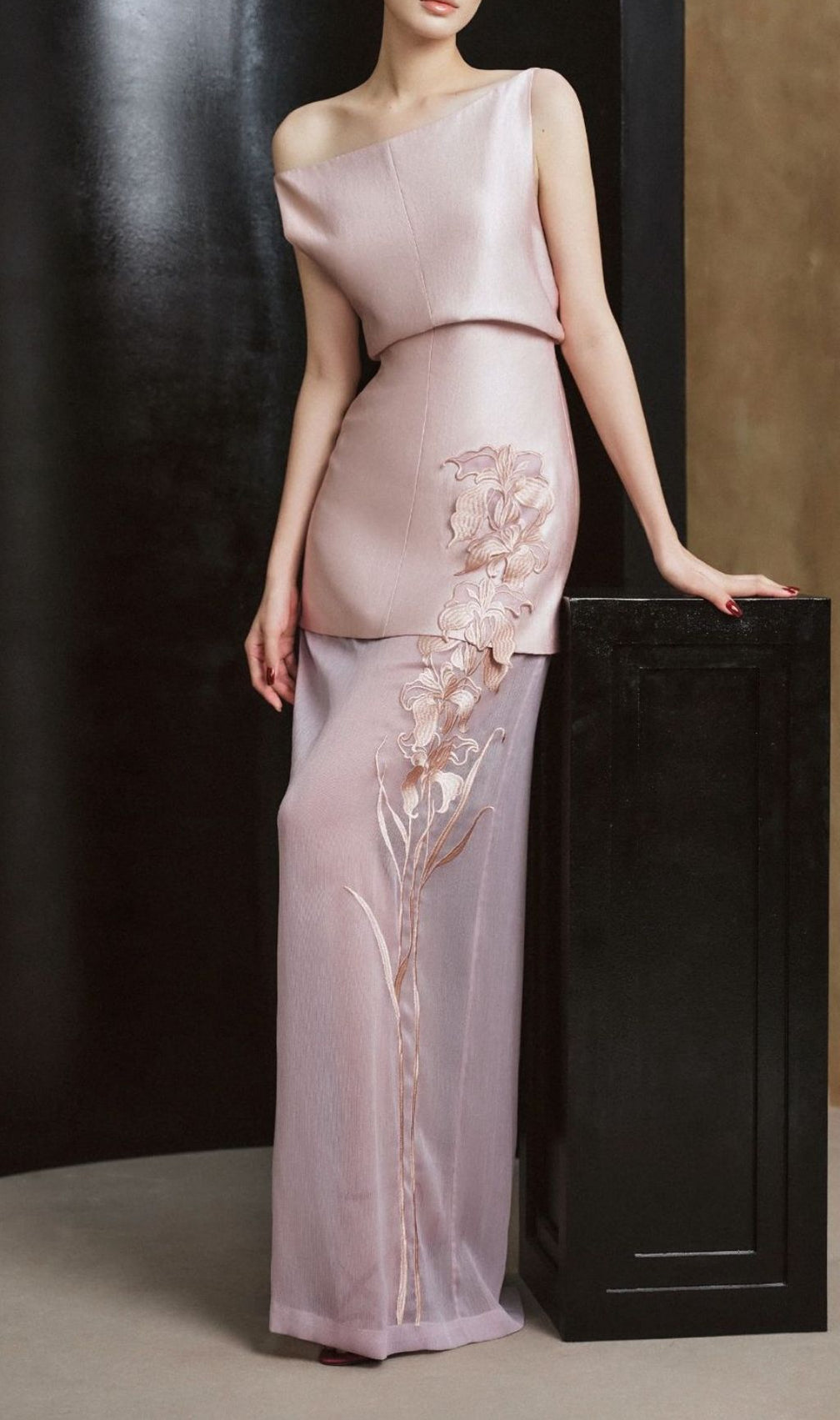Kerlisha Artful Floral Embroidered Sleeveless Maxi Dress | Elegant Special Occasion Gown