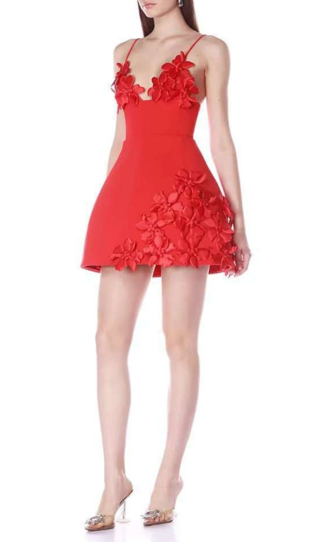 Keyla Red Floral Mini Bandage Dress | Strappy & Sculpting