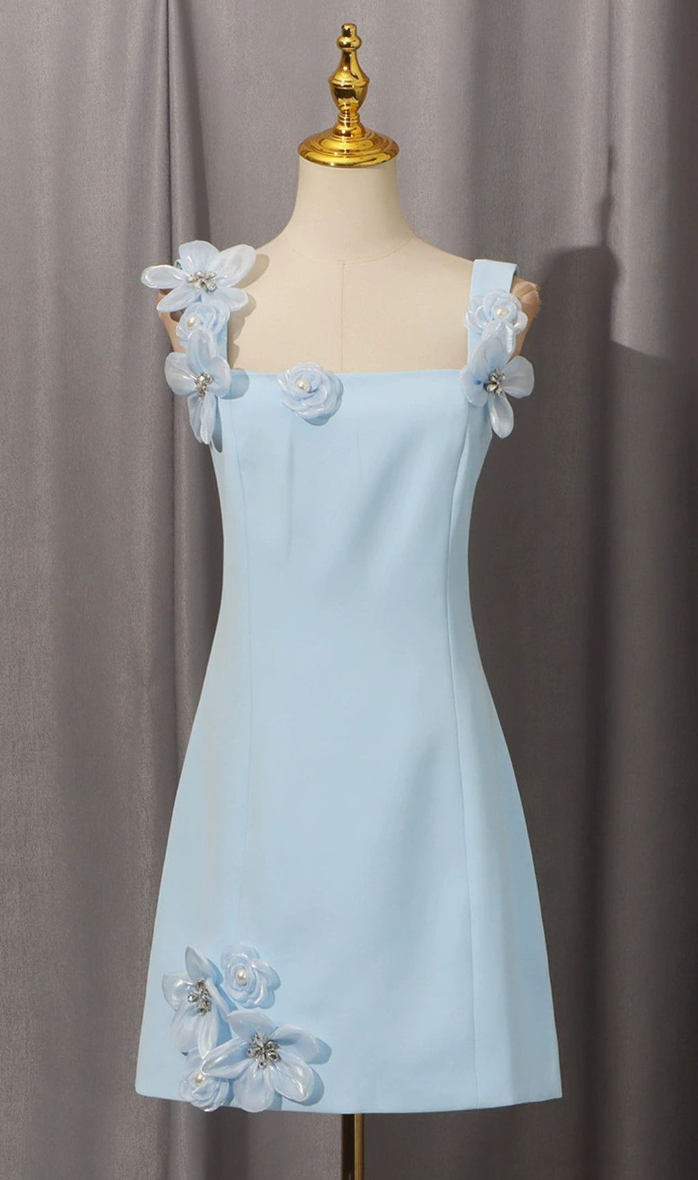 Glison 3D Flower Embellished Mini Dress