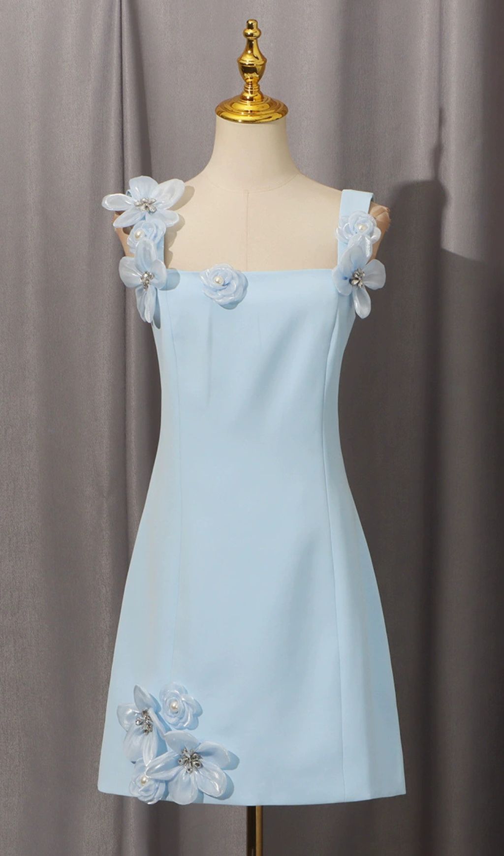 Glison 3D Flower Embellished Mini Dress