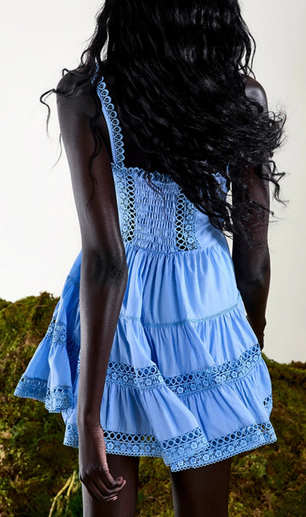 Freida Strappy Embroidery Mini Dress