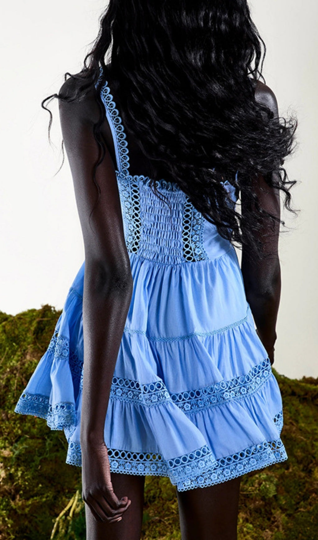 Freida Strappy Embroidery Mini Dress