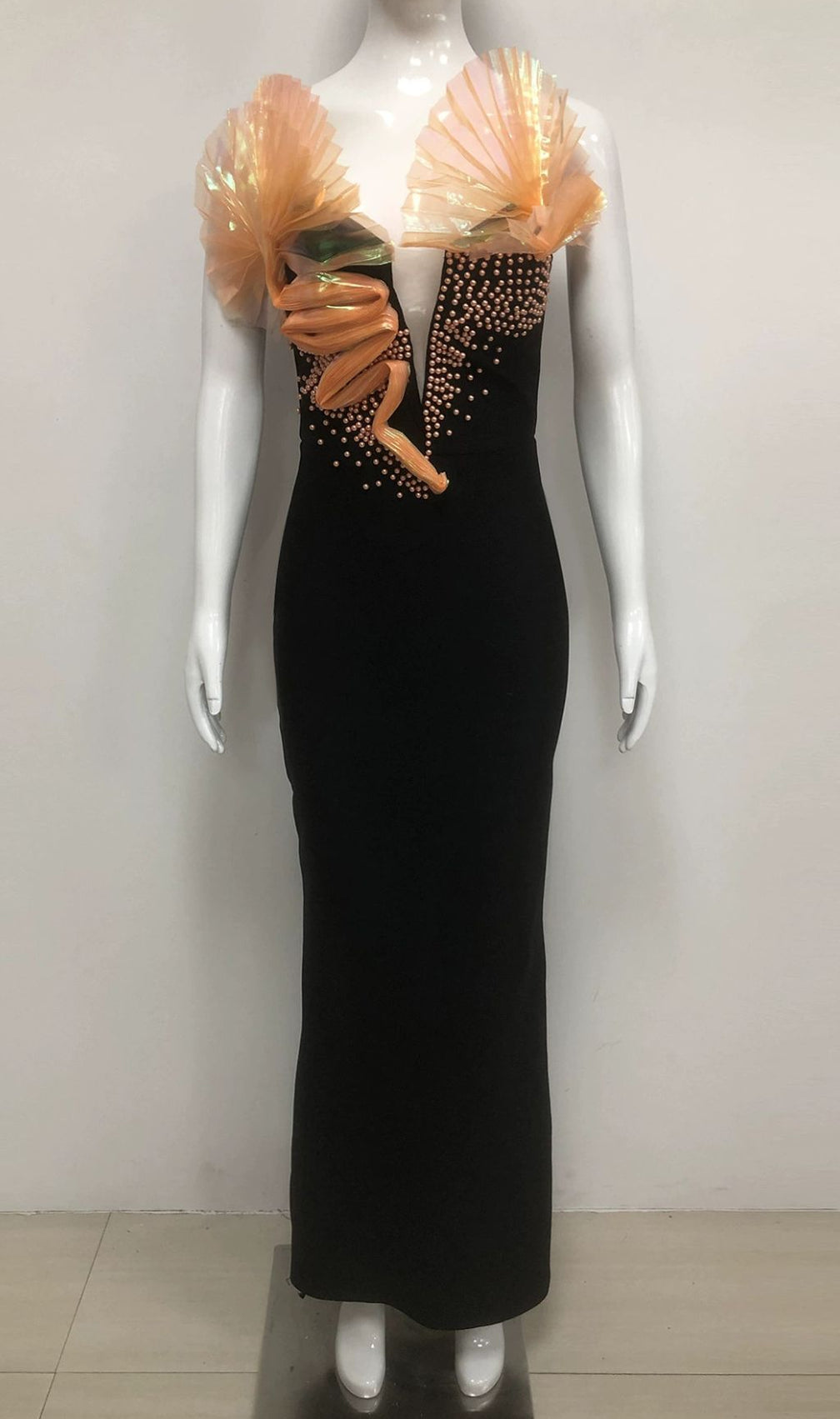 Florida Strapless Beaded Bandage Maxi Dress