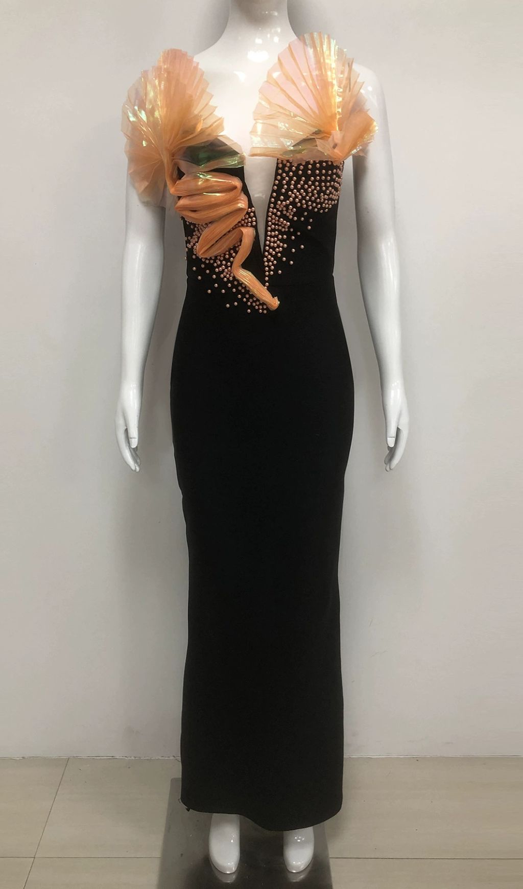 Florida Strapless Beaded Bandage Maxi Dress