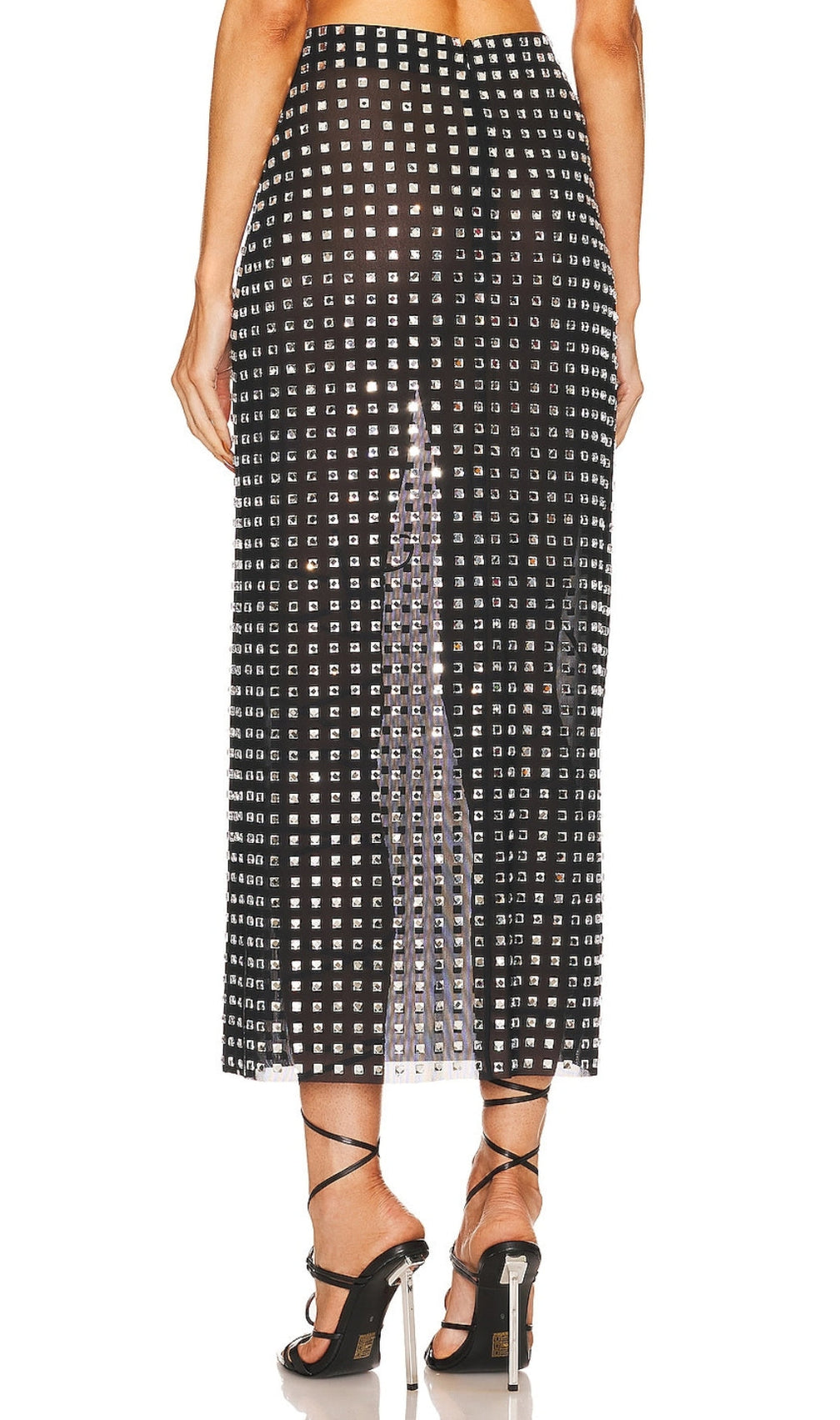 Metallic Sequin Skirt In Black