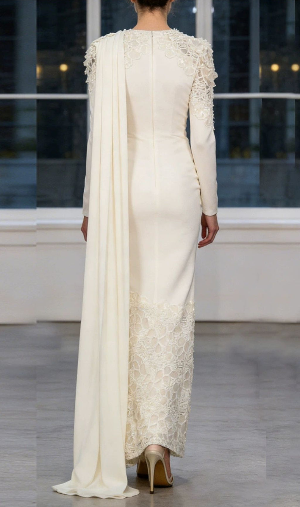 Noxavelle V Neck Draped Maxi Dress