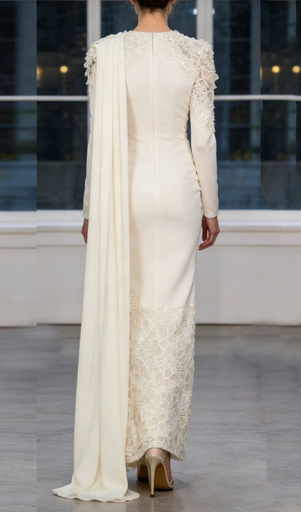 Noxavelle V Neck Draped Maxi Dress