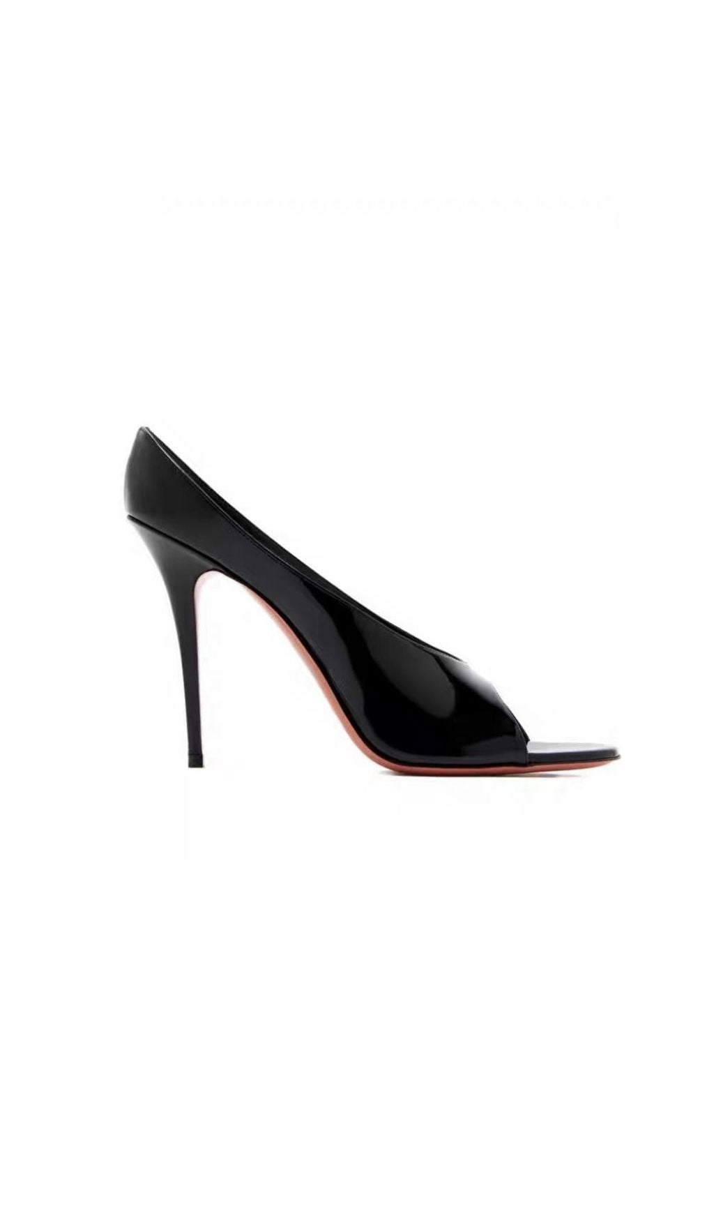 Katelin Patent Peep-Toe Stiletto Heels - Sculptural Elegance