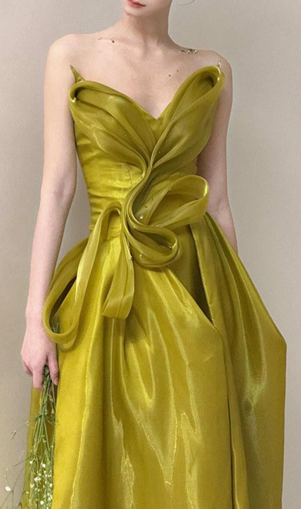 Kulya Green Strapless Maxi Dress
