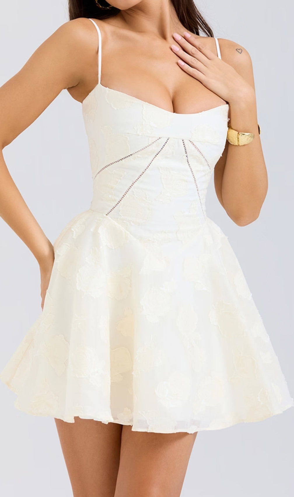 Didina White Lace-Up Mini Dress