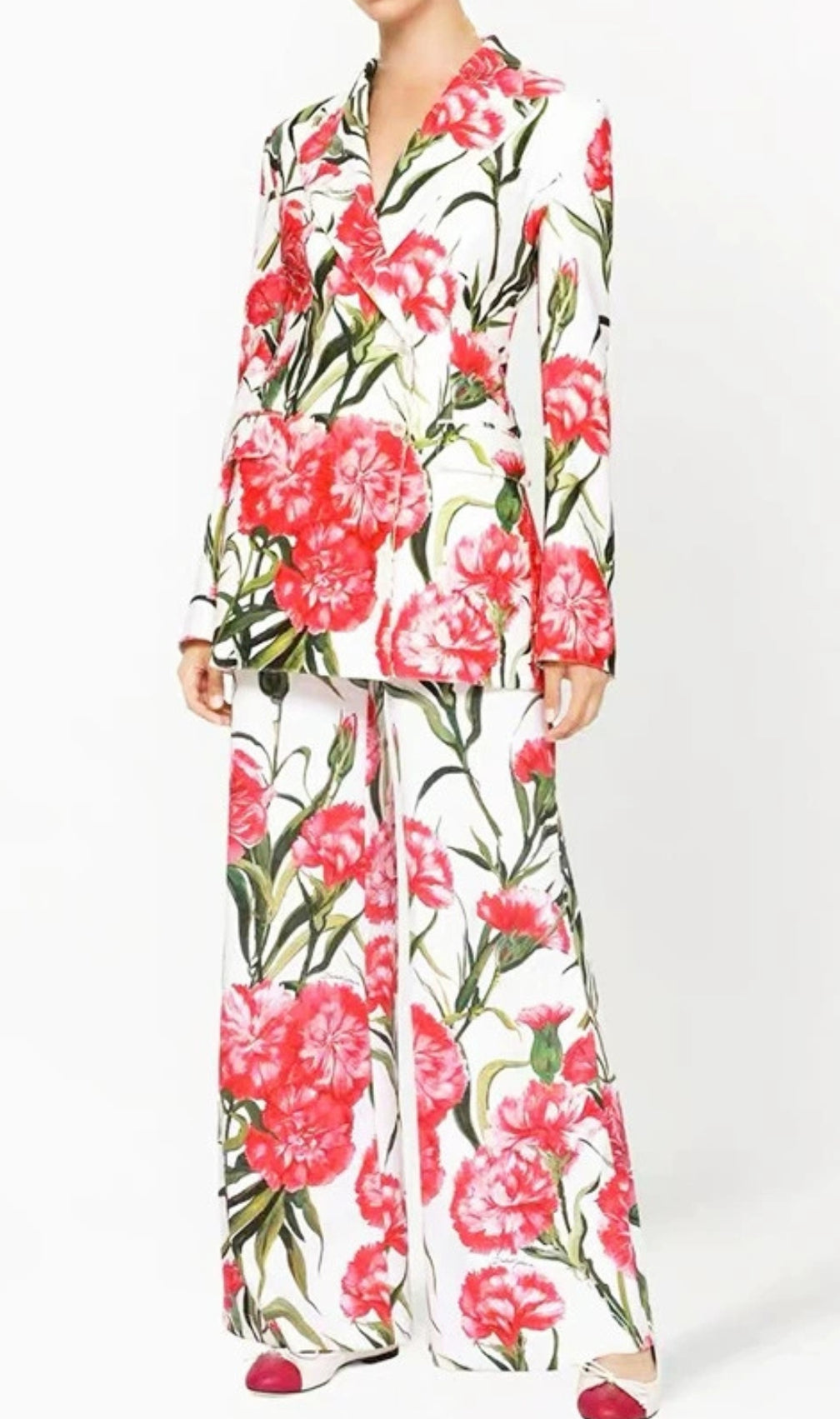 Garrett Flower Printed Blazer & Pants Set