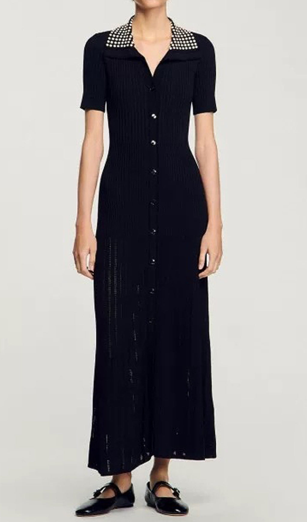 Eliana Lapel Knit Maxi Dress