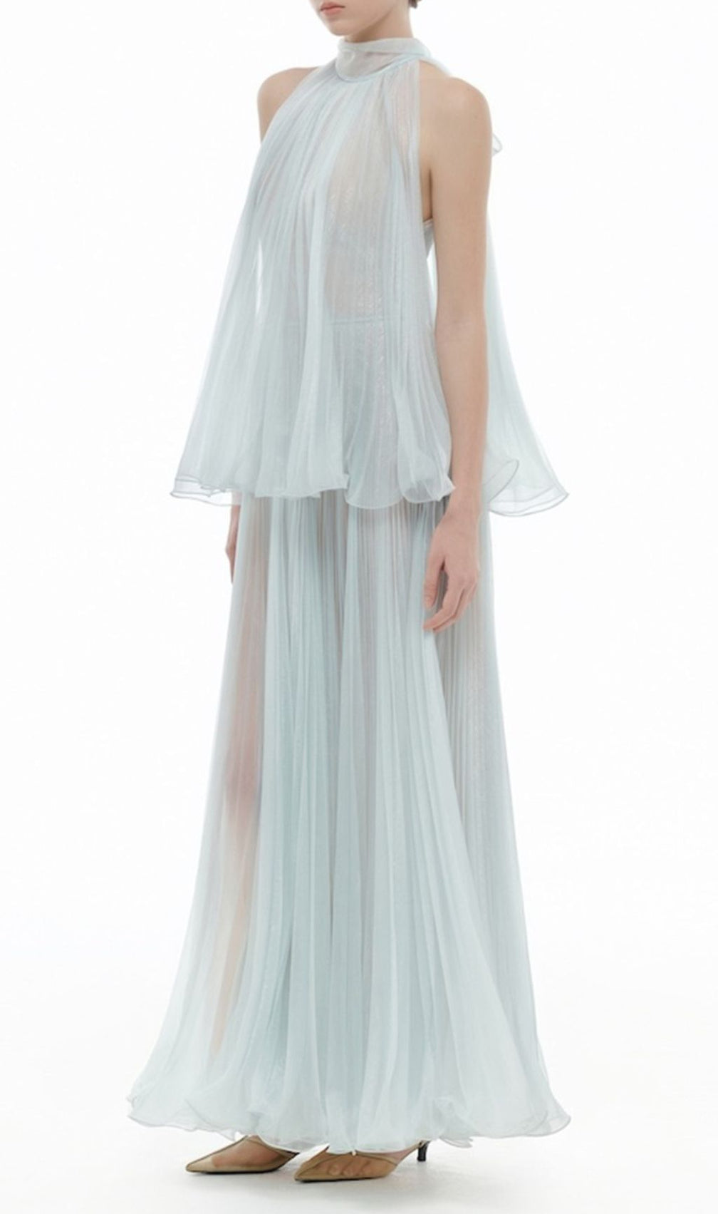 Halona Halter Mesh Maxi Dress