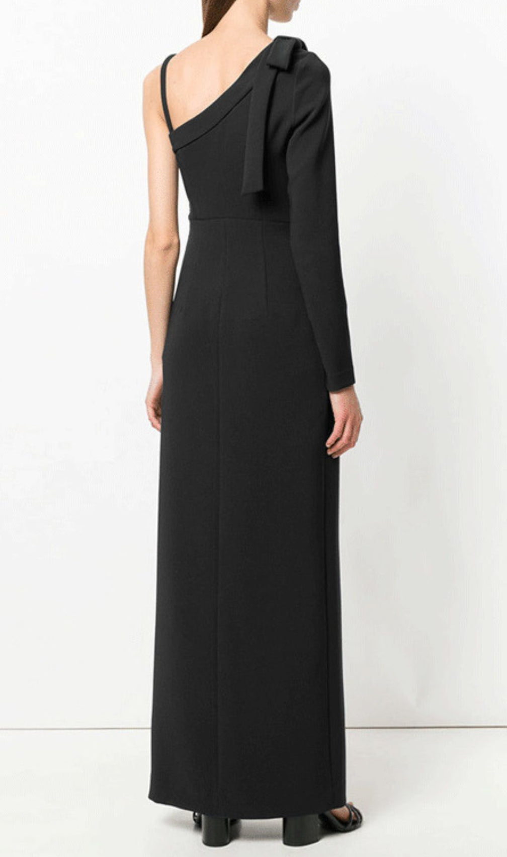 Hashim Black One-Shoulder Maxi Gown with High Slit | Elegant Evening Dress