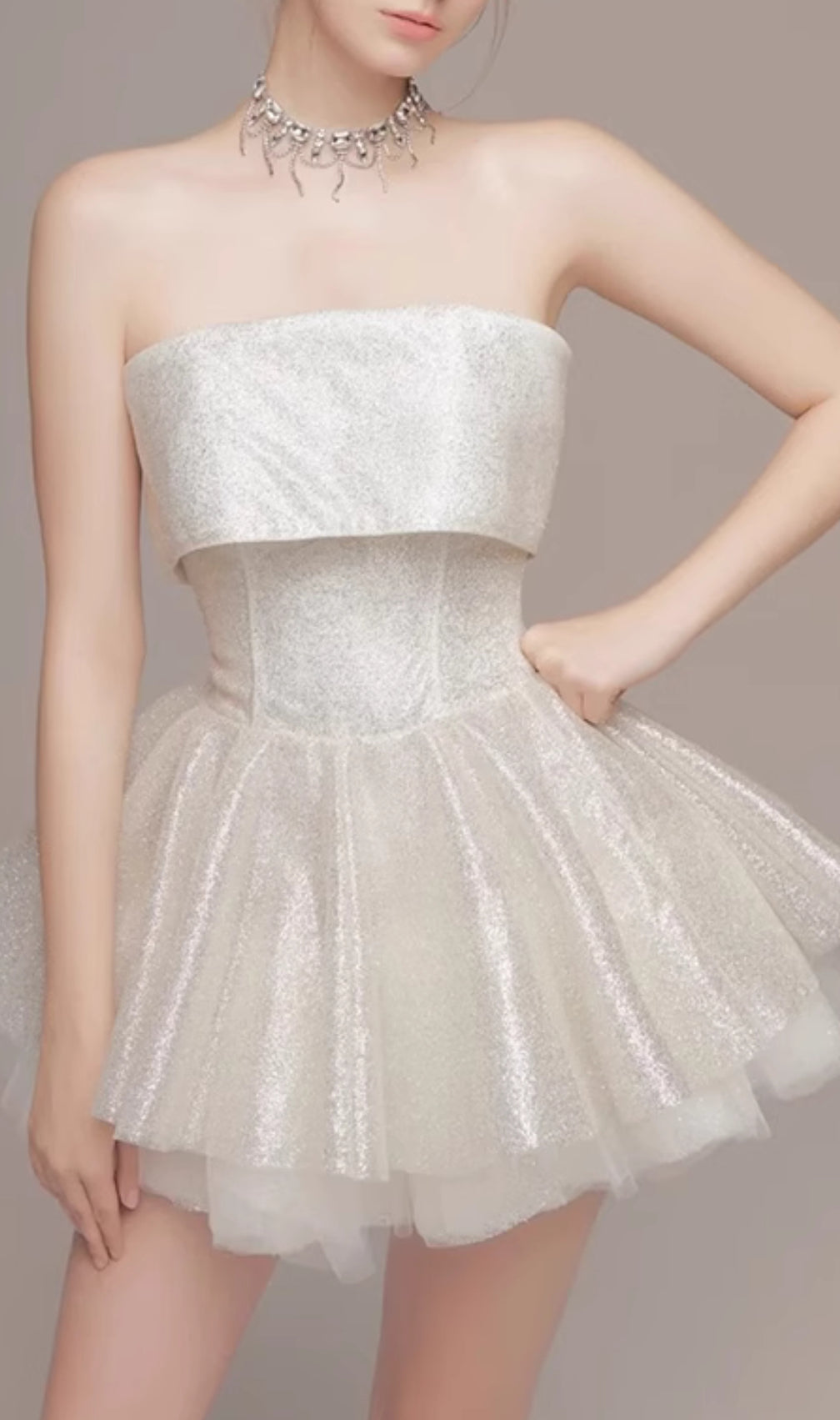 Elise Strapless Mesh Mini Dress