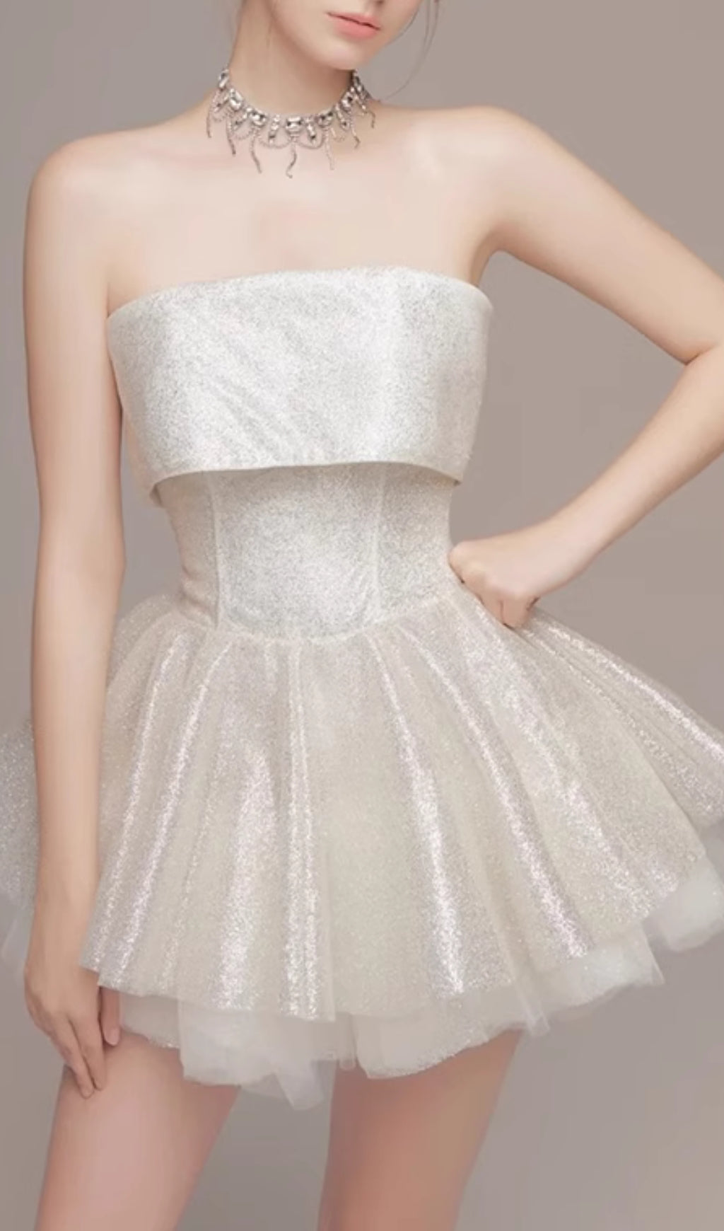 Elise Strapless Mesh Mini Dress